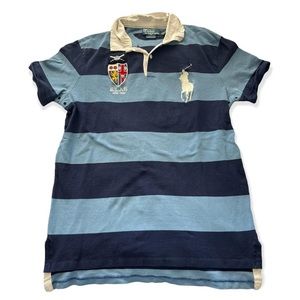graphic ralph polo shirt | blue striped